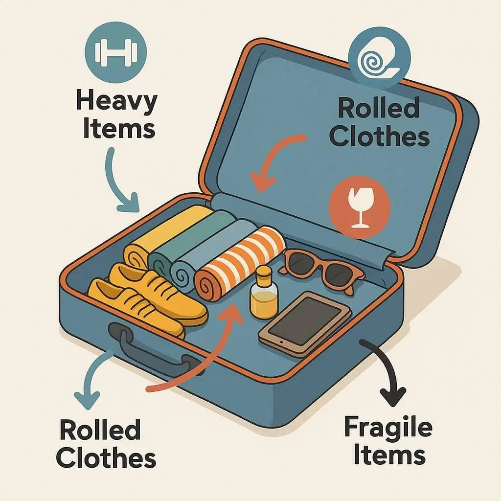 روش اصولی بستن چمدان